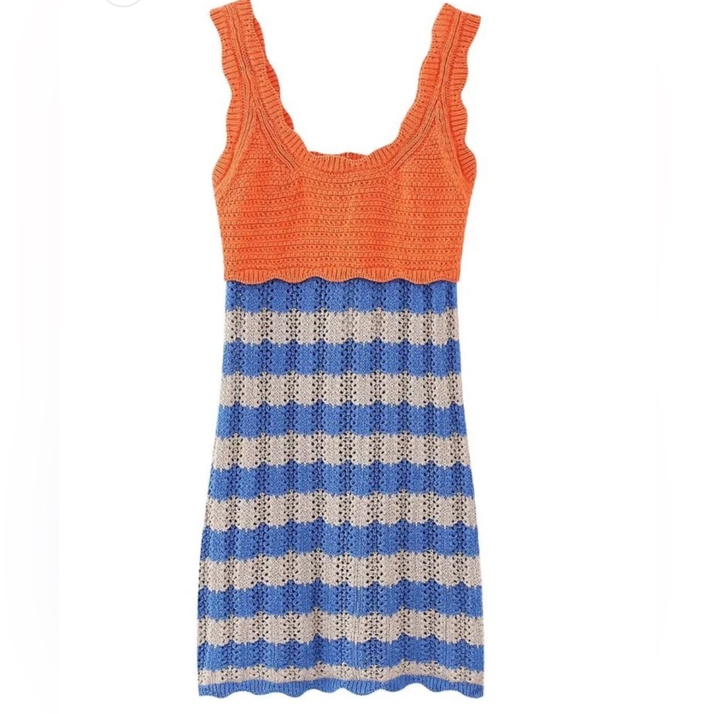Zara Sleeveless Striped Knitted Mini Dress